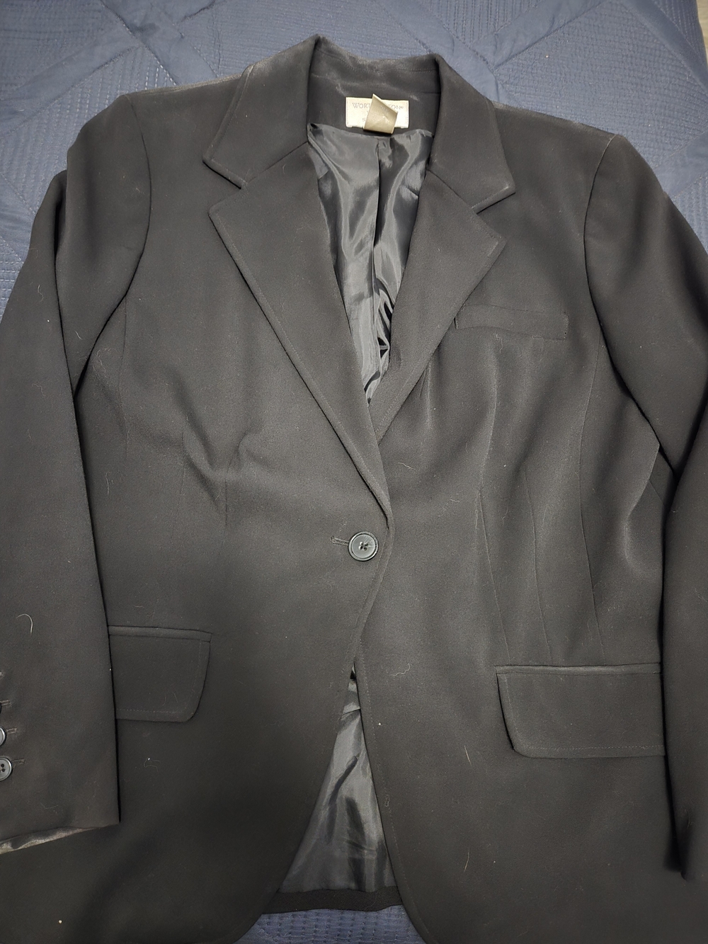 Worthington Classic Single-Button Black Blazer Size 14